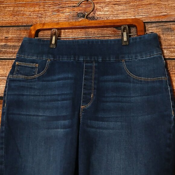 Chicos Jeans Size 1.5P 10 Petite Slim Leg Capri Dark Blue Denim Stretch - Picture 4 of 7